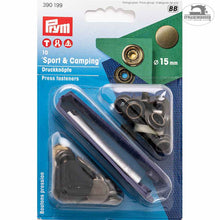 將圖片載入圖庫檢視器 Non-sew fasteners SPORT &amp; CAMPING, 15 mm Antique brass
