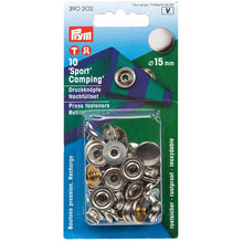 Load image into Gallery viewer, Refil for non-sew fasteners SPORT &amp; CAMPING, 15 mm Silver, refill

