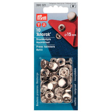 Load image into Gallery viewer, Refill for non-sew fasteners ANORAK, 15 mm Silver, refill
