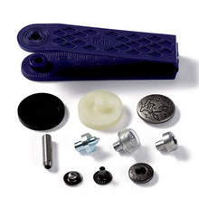 將圖片載入圖庫檢視器 Non-sew fasteners ANORAK, 20 mm, with designer cap Excursion design, silver matt
