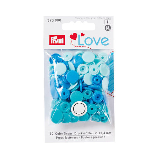 Prym Love color press fasteners, 12.4 mm Blue