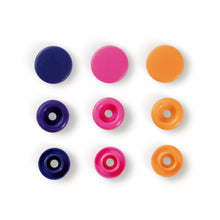Load image into Gallery viewer, Prym Love color press fasteners, 12.4 mm, assorted colors Orange, pink, purple
