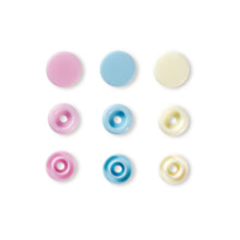 Load image into Gallery viewer, Prym Love color press fasteners, 12.4 mm, assorted colors Pale pink, light blue, pearl
