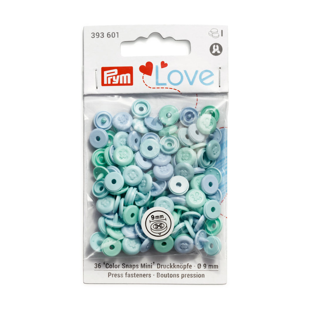 Prym Love Color Snaps Mini, 9 mm Light blue