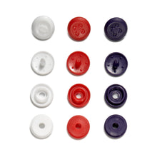 Load image into Gallery viewer, Prym Love Color Snaps Mini, 9 mm Red, white, navy blue
