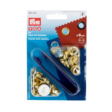 Load image into Gallery viewer, Eyelets and washers, 8.0 mm Gold
