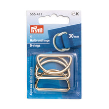 Load image into Gallery viewer, D-rings, 30 mm New gold
