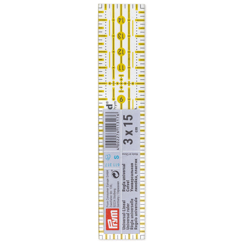 Universal ruler, cm scale, Omnigrid 3 cm x 15 cm