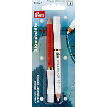 Load image into Gallery viewer, Chalk pencils and erasing brush White &amp; pink, 2 pcs
