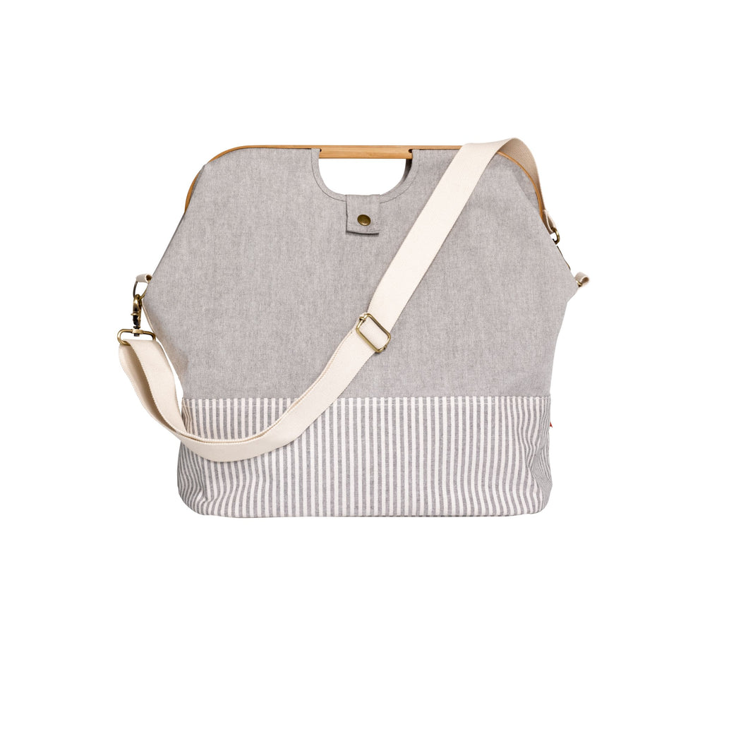 Store & Travel bag, canvas & bamboo S, grey