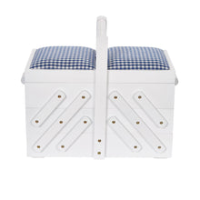 將圖片載入圖庫檢視器 Sewing box wood with fabric M, white
