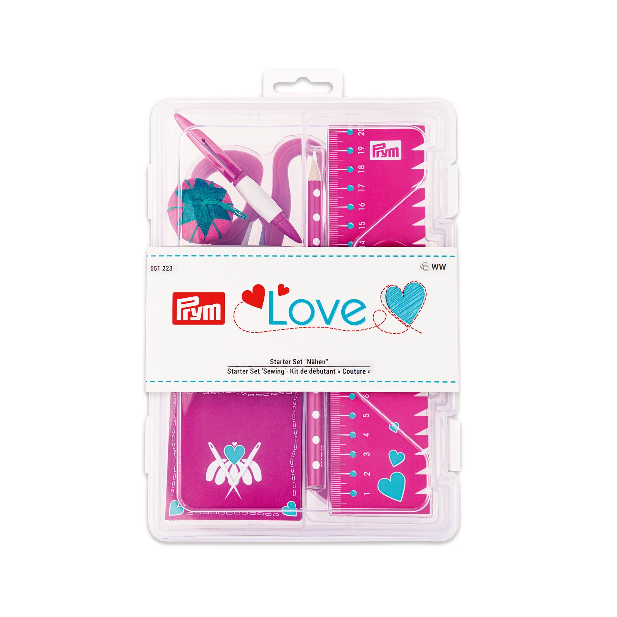 Kit Découpe Prym - 2 Tapis Pliables 30x45 Cm Bleu/blanc + Cutter Rotatif Maxi Easy 45 Mm, Pour Tissu, Papier, Bricolage